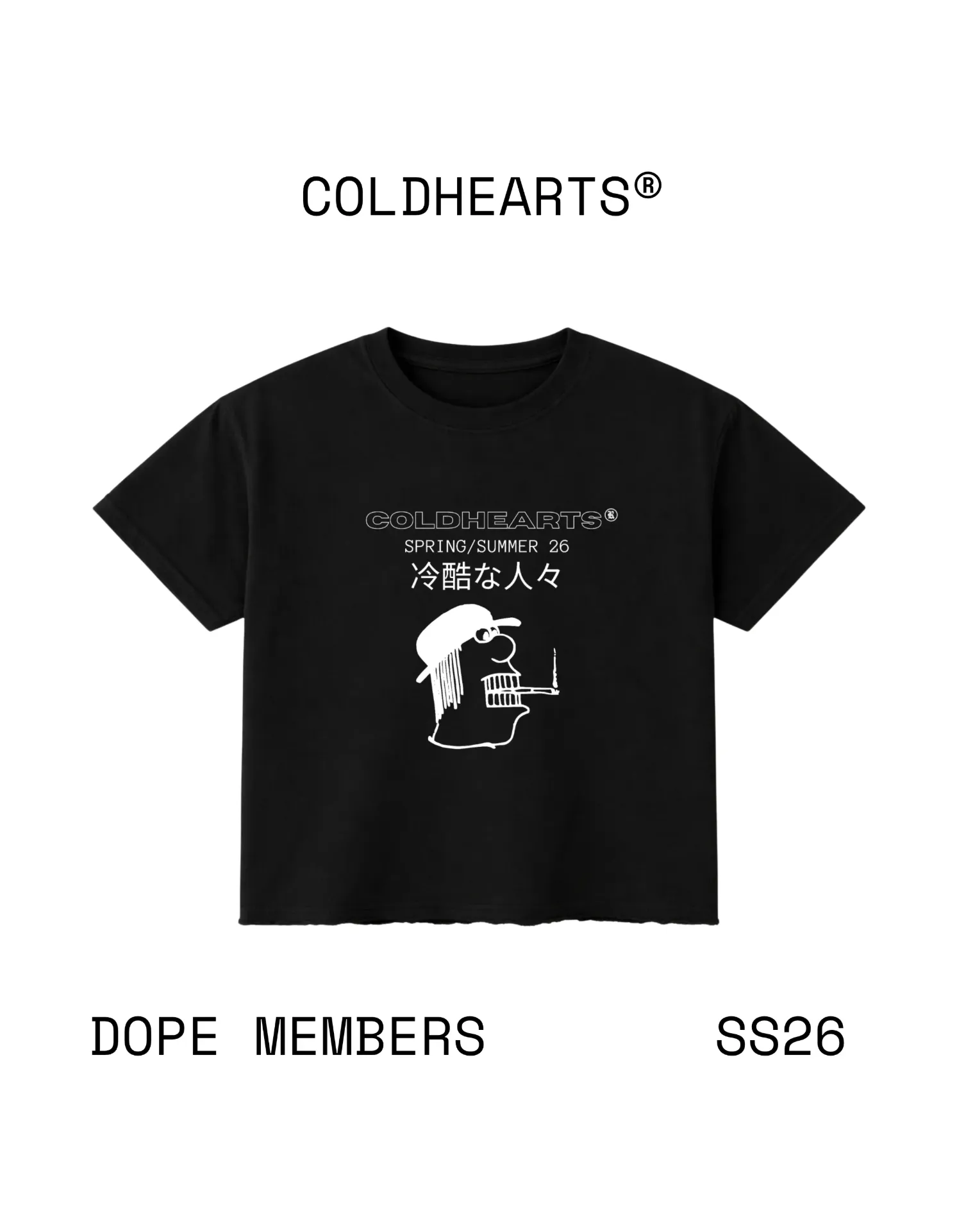 BOXY TEE BLACK with RAW HEM'