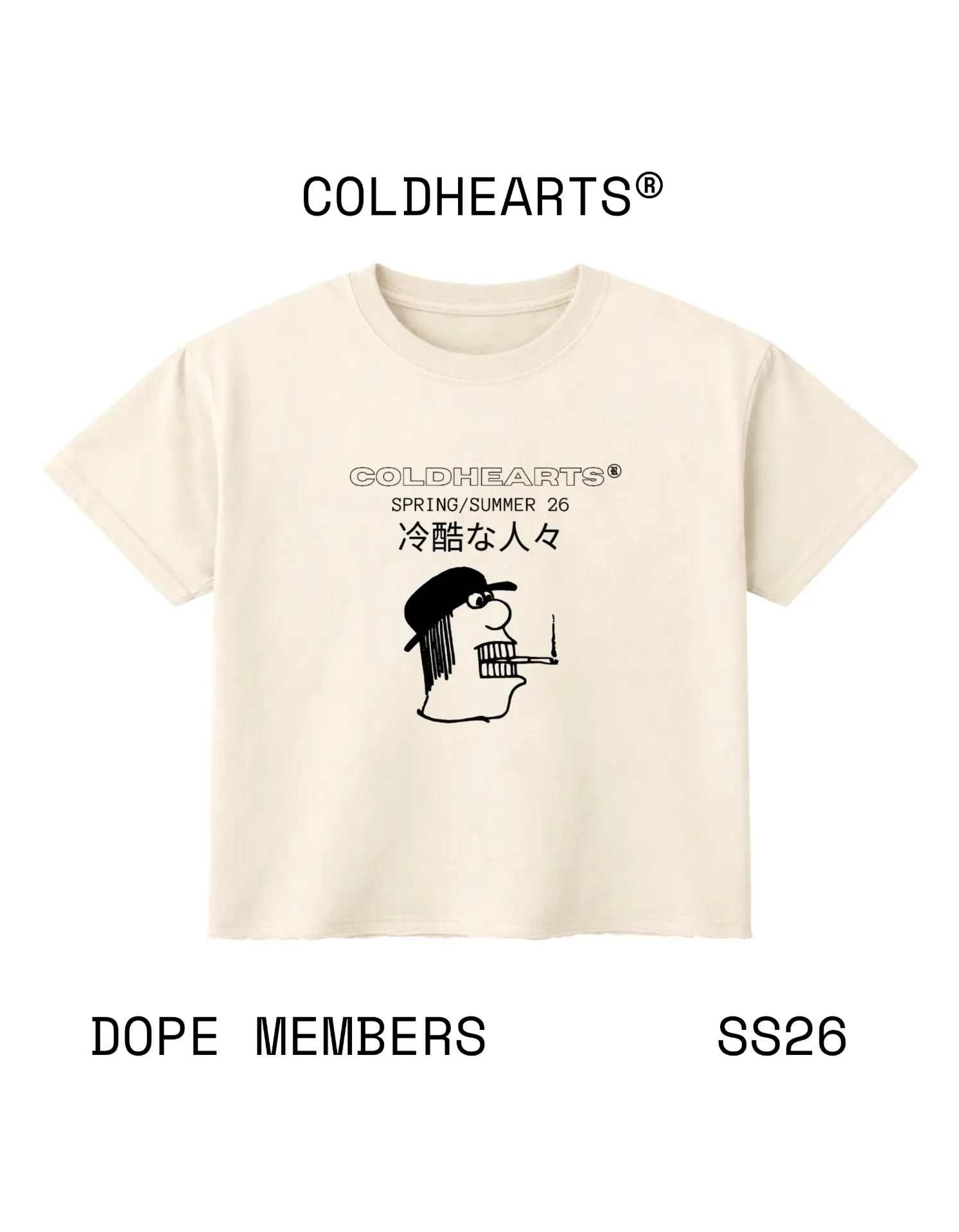 BOXY TEE OFF-WHITE with RAW HEM'